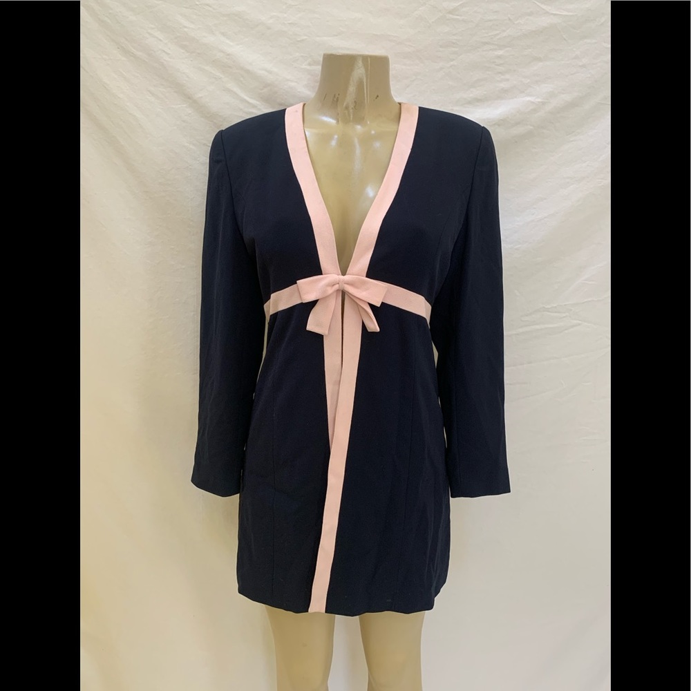 Rickie Freeman For Terri Jon Sz 4 Navy/Pink Blazer